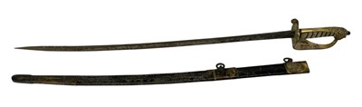 Lot 368 - A WWII brass handled officer's dress sword,...