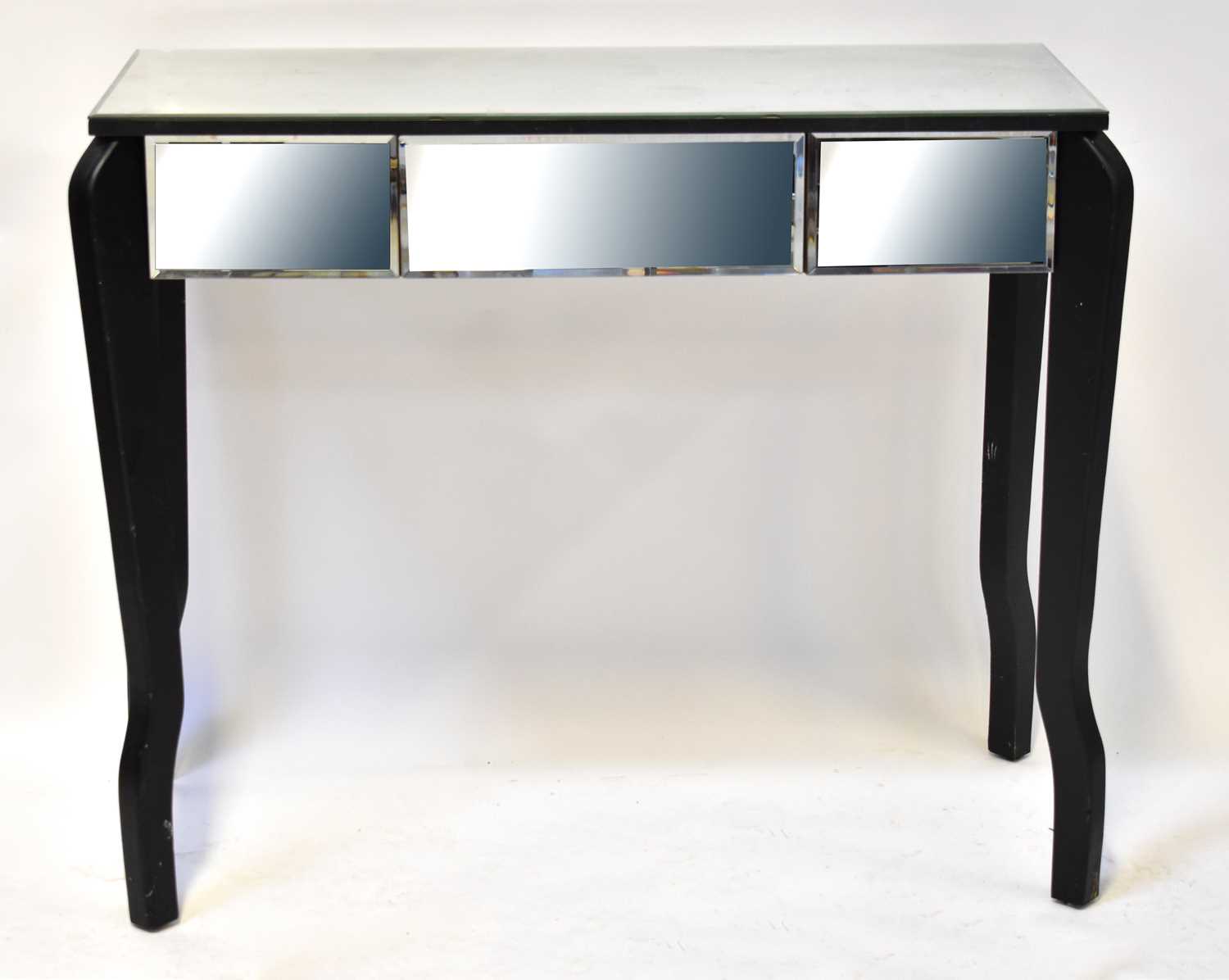 Lot 16 - A mirrored side table with single drawer, to...