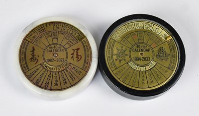 Lot 140 - A Manco silver-plated perpetual calendar with...