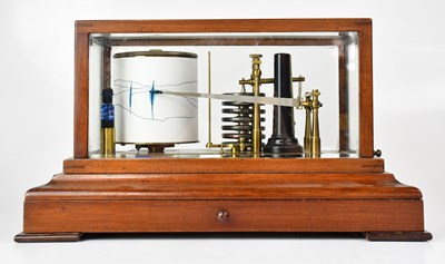 Lot 159 - A mahogany cased barograph with brass mounts,...