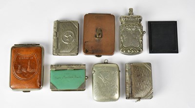 Lot 389 - Eight various vestas, matchbox cases and stamp...