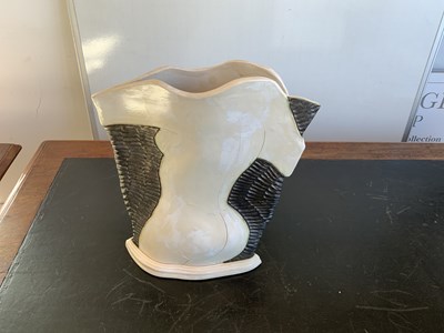 Lot 574 - SANDRA BARNETT; a studio pottery type vase...