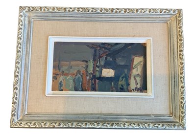 Lot 209 - UNATTRIBUTED; small 20th century abstract oil...