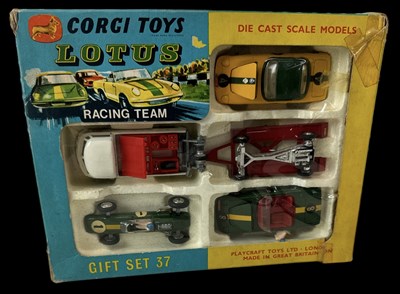 Lot 479 - CORGI; a vintage boxed Lotus Racing Team Gift...