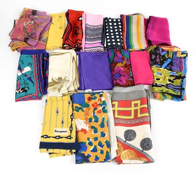 Lot 796 - Sixteen vintage silk scarves including Jacqmar,...