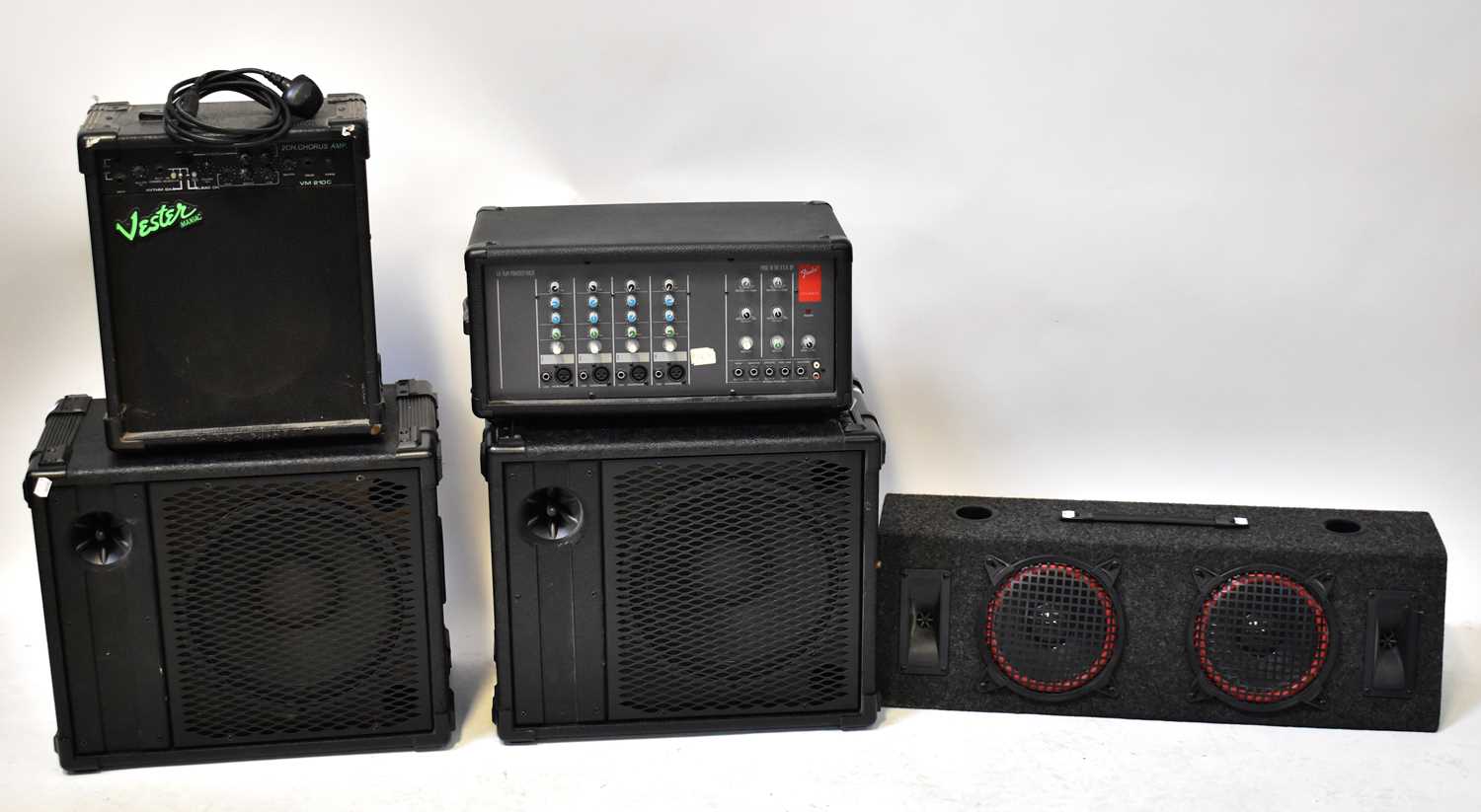 Lot 845 - FENDER; an LX-1504 Powered Mixer, a Vester...