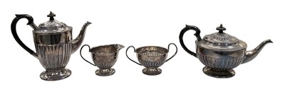 Lot 1248 - A silver plated four piece tea and coffee...