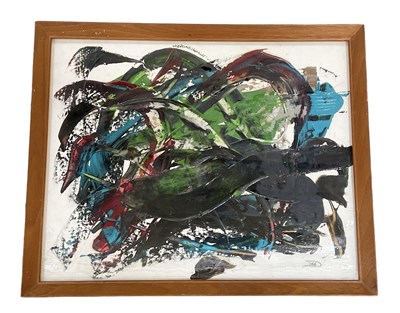 Lot 207 - UNATTRIBUTED; abstract acrylic on board,...