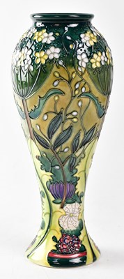 Lot 160 - MOORCROFT; a baluster vase in the 'Ryden Lane'...