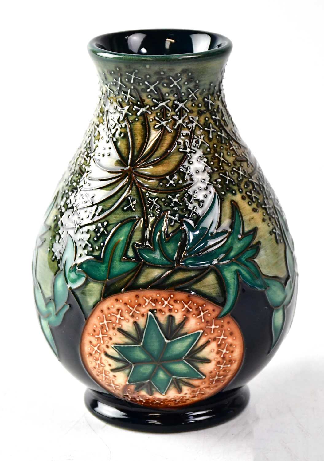 Lot 143 - MOORCROFT; a vase in the 'Golden Destiny'...