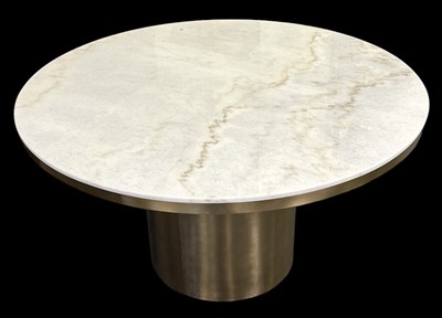 Lot 13 - A modern white marble topped gilt metal...