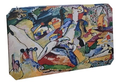 Lot 241 - AFTER KANDINSKY; A large modern abstract print,...