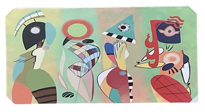 Lot 249 - AFTER KANDINSKY; large modern abstract green...