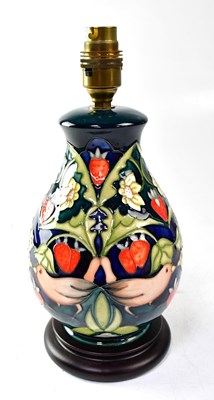 Lot 116 - MOORCROFT; a lamp in the 'Strawberry Thief'...