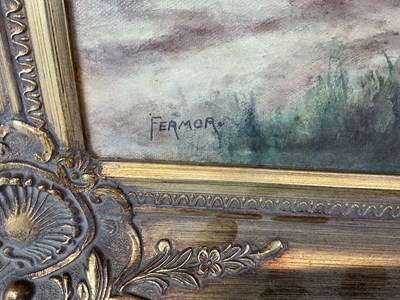 Lot 176 - FERMOR; modern oil on canvas, lady in a rural...