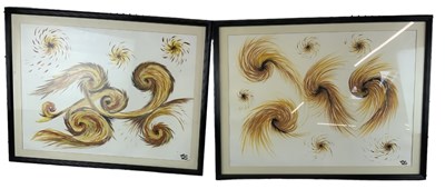 Lot 263 - UNATTRIBUTED; a pair of modern abstract...