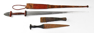 Lot 530 - An African hunting sword with narrow 57cm...