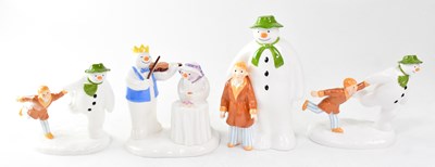 Lot 202 - THE SNOWMAN; three Coalport Characters figures,...