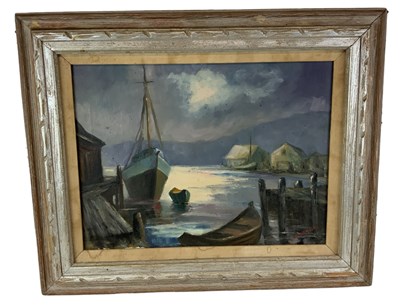 Lot 191 - UNATTRIBUTED; oil on canvas, shipping scene,...