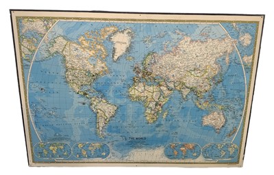 Lot 268 - A large National Geographic map of the world,...