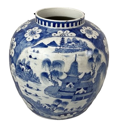 Lot 1066 - A 19th century Chinese blue and white temple...