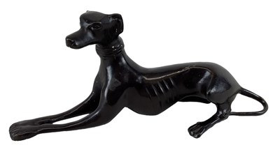 Lot 627 - A white bronzed metal of a greyhound, height...