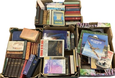 Lot 400 - Five boxes of assorted leather bound, hardback...