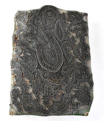 Lot 305 - A large vintage Paisley pattern printing block,...