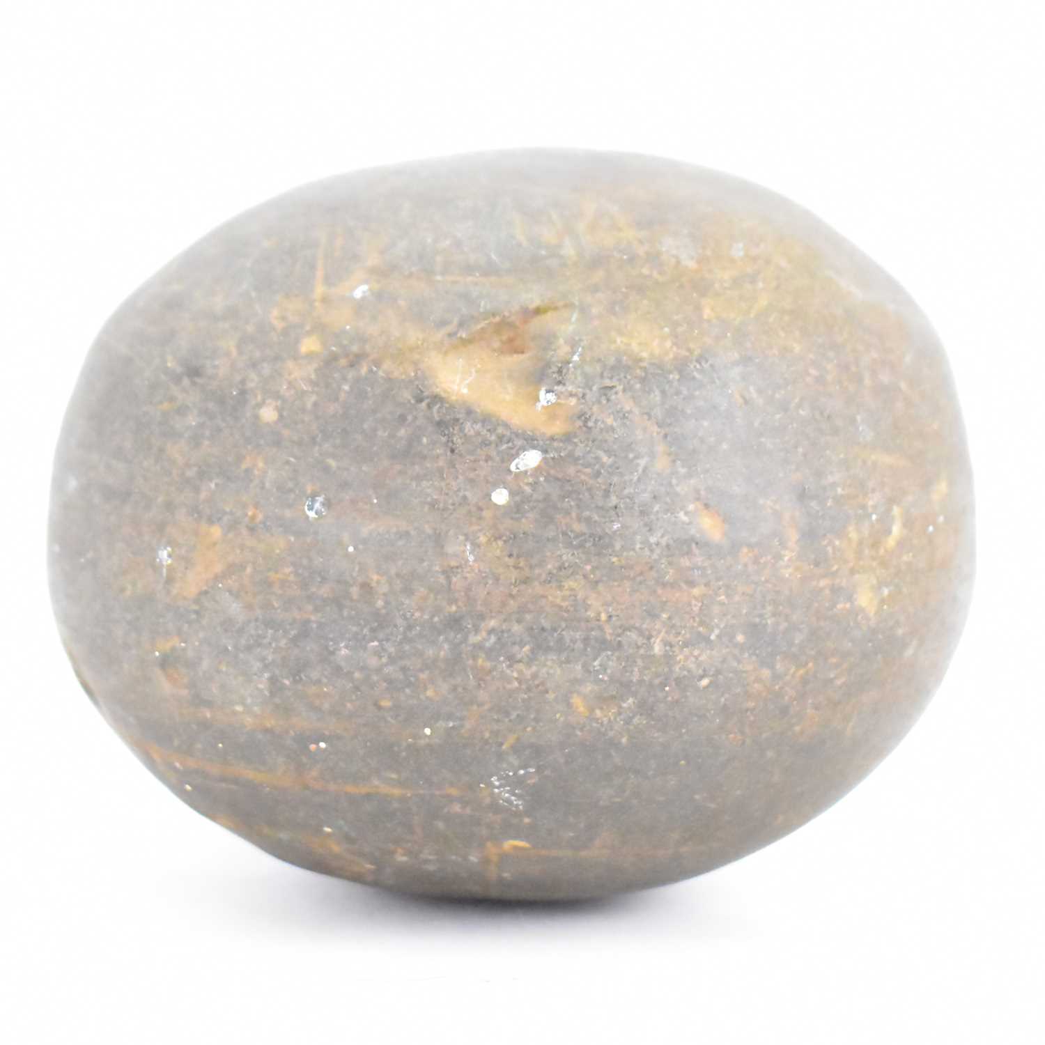 Lot 555 - An antique carved stone shot or canon ball,...
