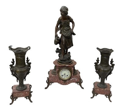 Lot 135 - A 19th century pink marble and gilt metal...