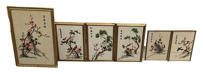 Lot 1041 - A modern Chinese embroidery of a bird amongst...