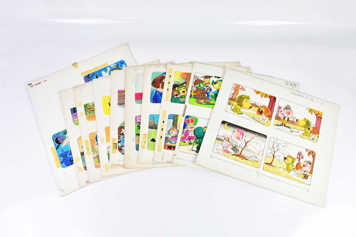 Lot 150 - BILL MEVIN; a group of ten original storyboard...