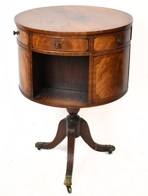 Lot 3044 - A reproduction mahogany drum shaped...