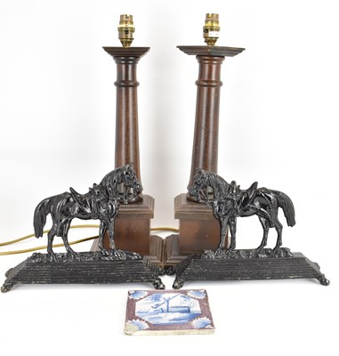 Lot 307 - A pair of 19th century cast iron horse...