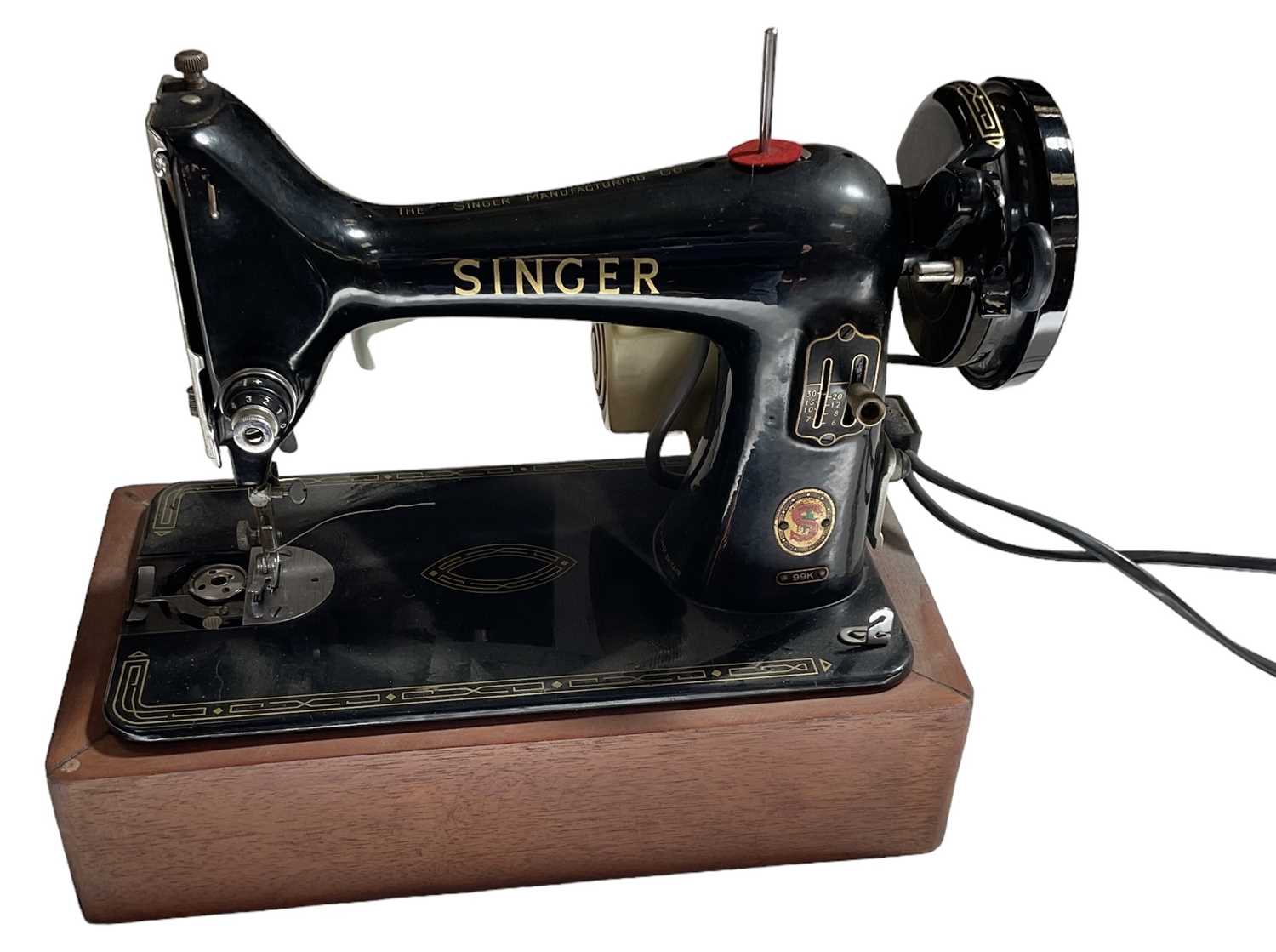 Lot 338 A Singer 99K sewing machine with cover.