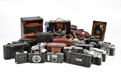 Lot 751 - A collection of film cameras, mostly 35mm, to...