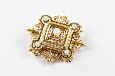 Lot 2503 - An Edwardian yellow metal and opal set brooch,...
