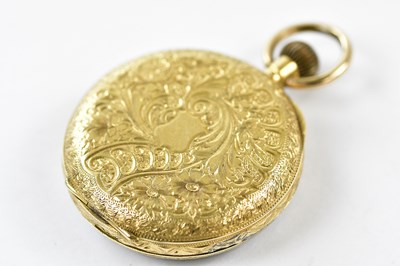 Lot 2333 - A Continental 18k gold fob watch, with Roman...