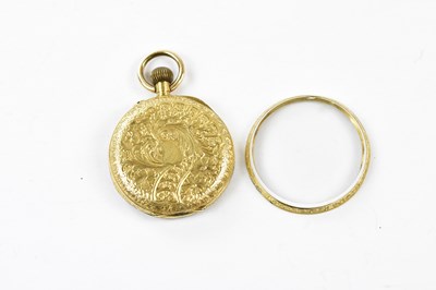 Lot 2333 - A Continental 18k gold fob watch, with Roman...