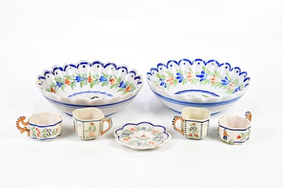 Lot 1455 - QUIMPER; a small selection of ceramics...