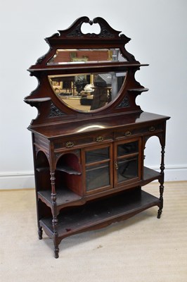 Lot 83 - A Victorian carved walnut mirror back parlour...