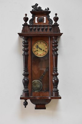 Lot 355 - An early 20th century Vienna style wall clock,...