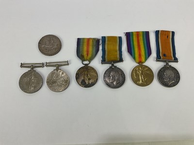 Lot 2607 - A WWI medal pair awarded to 6068 Pte J.J....