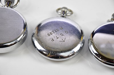 Lot 2352 - CYMA; a military pocket watch, with white...