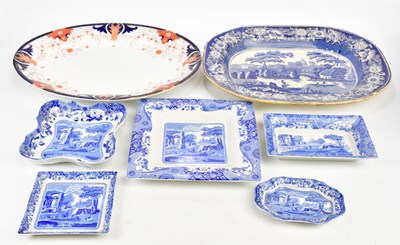 Lot 1458 - A Victorian blue and white meat plate...