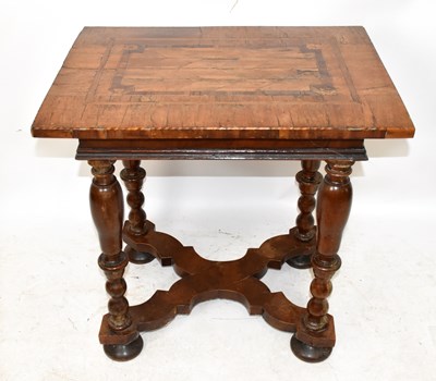 Lot 2951 - An 18th century inlaid walnut side table of...