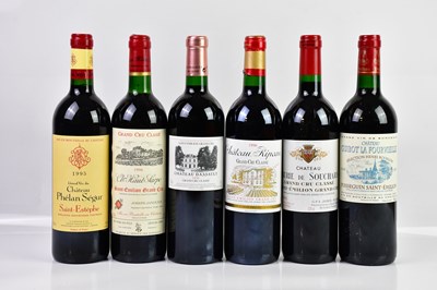 Lot 2823 - RED WINE; six bottles of mixed claret,...
