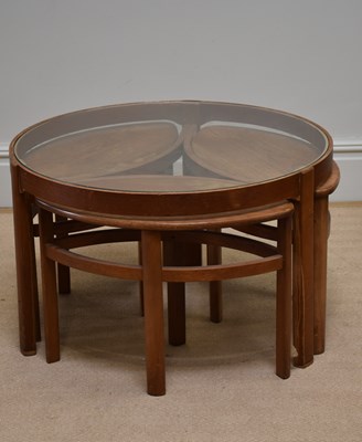 Lot 221 - NATHAN; a Trinity teak nest of four tables,...