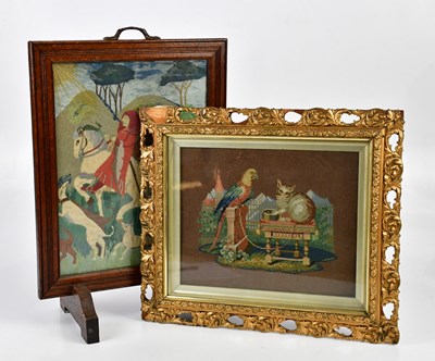 Lot 562 - An oak needlework firescreen, height 53cm,...