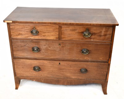 Lot 2805 - A 19th century mahogany chest of two short...